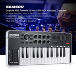 SAMSON Graphite M25 Portable Mini 25-Key USB MIDI Keyboard Controller
