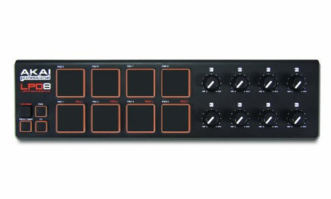 Akai Professional LPD8 | Ultra-Portable USB Drum Pad MIDI Controller for Laptops (8 Pads / 8 Knobs)