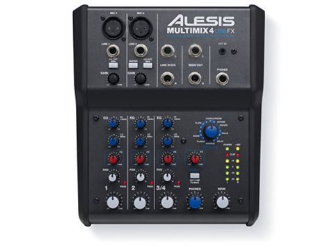 Alesis MULTIMIX4USBFX 4-Channel Mixer with Effects & USB Audio Interface