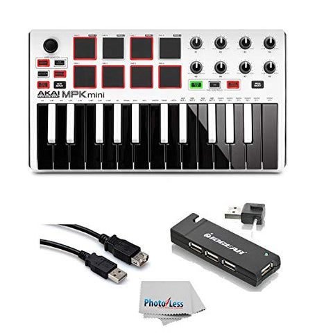 Akai Professional MPK MINI MK2| 25-Key USB MIDI Controller (White)
