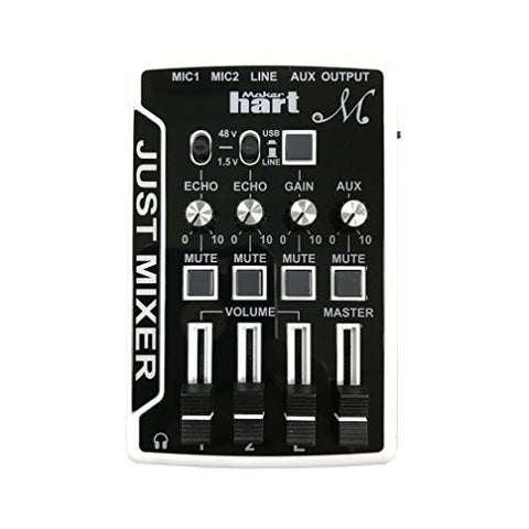 Maker Hart Just Mixer M - Mini Microphone Mixer with Preamp for Phantom Power