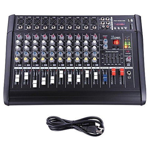 AW 10 Channel Professional Powered Mixer