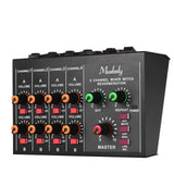 Muslady M-228A Compact Size 8-channel Mono/Stereo Audio Sound Mixer
